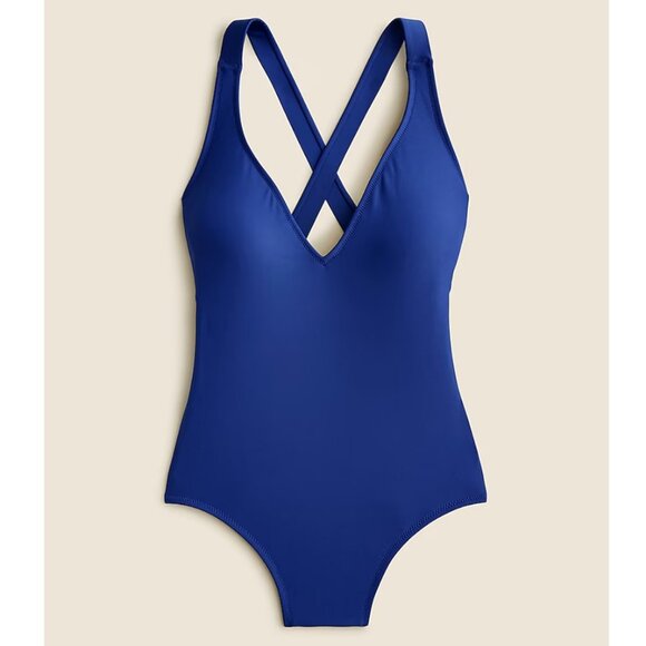NWT J.Crew V-neck cross-back one-piece swimsuit, 0 DD - Picture 1 of 5